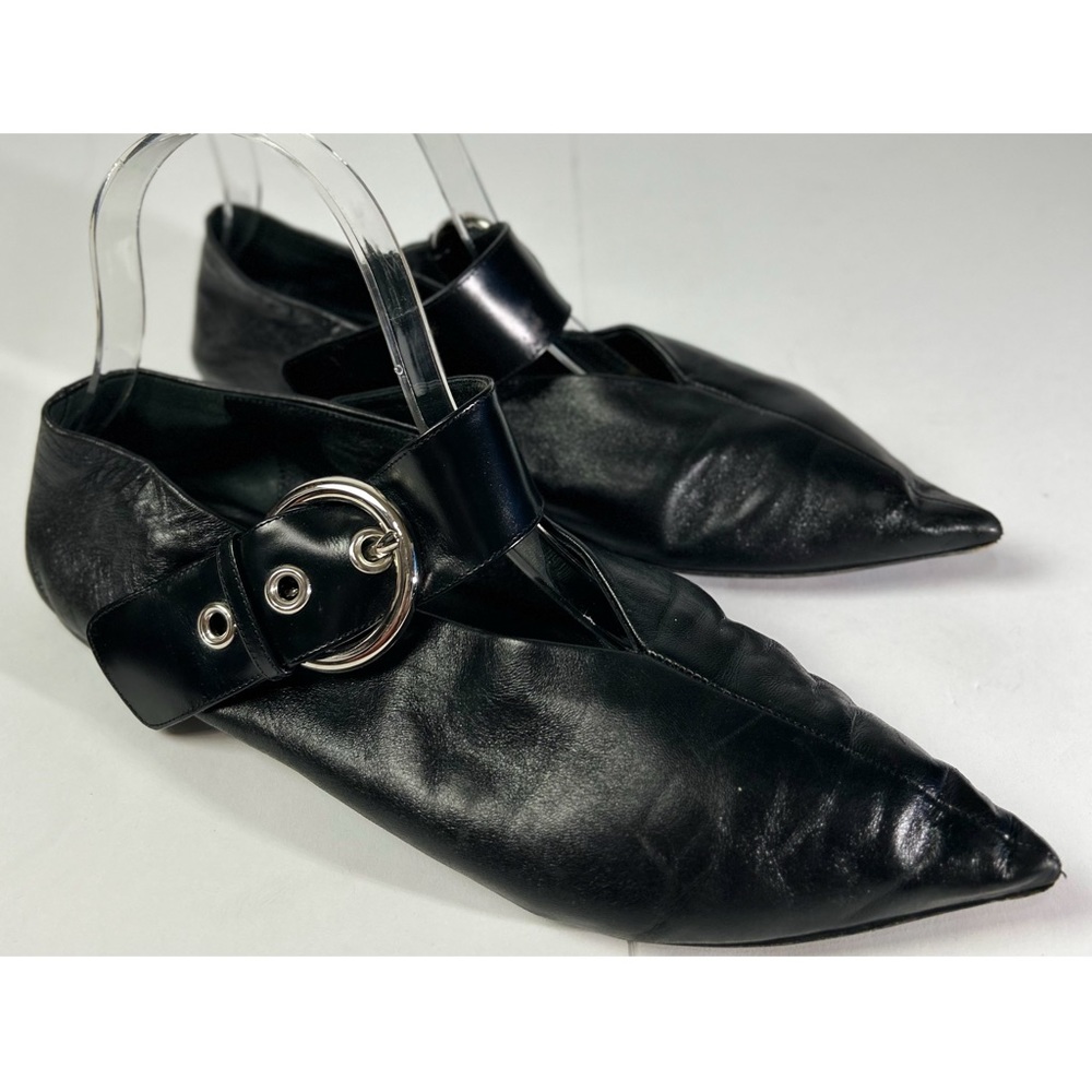 Celine Phoebe Philo Resort 2016 Boucher VNeck Slipper Buckle Flats, 8 US/38.5 EU